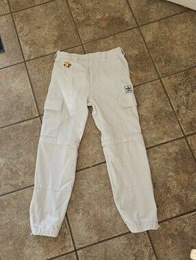 Tyshawn Jones adidas White Cargo Skateboard Pants with Logo Patch.